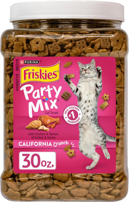 Purina  Party Mix California Crunch with Chicken and Flavors of Turkey and Bacon
