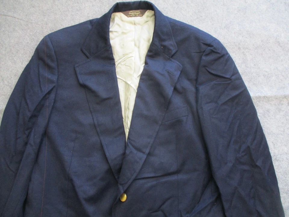 Paul Stuart Blazer Mens 40 R Blue 2 Button 100% Wool Coat Jacket Adult - Image 2 of 4