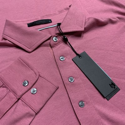 Greyson Omaha Long Sleeve Polo Golf Shirt Wild Rose Men s XL - Read
