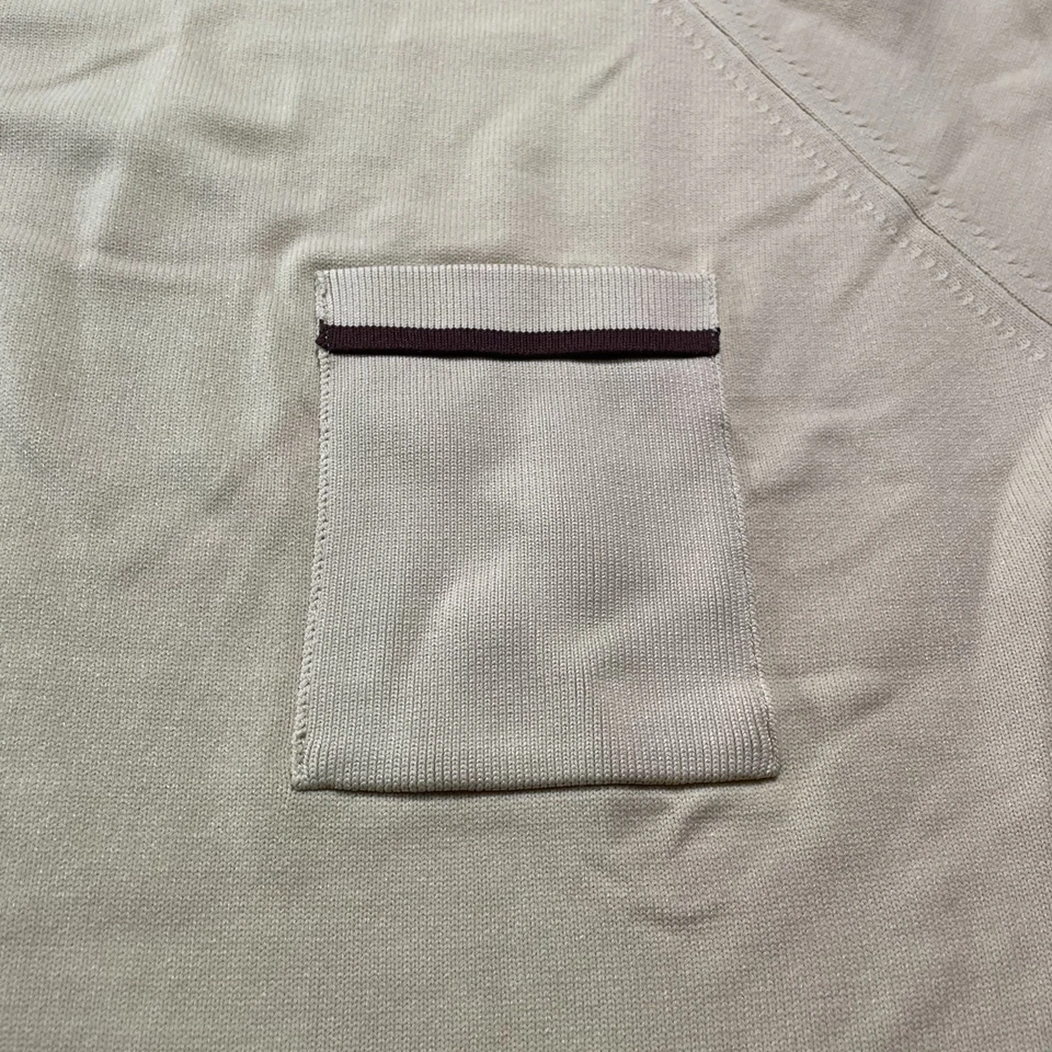 Camisa Tejida Puritana Ban-Lon De Colección Años 60 XL Amarillo Pálido Borde Mod Cuello Simulado EE. UU. Foto 2 de 4