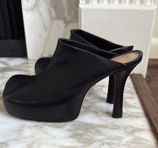 Bottega Veneta Black Mules with Stiletto Heel Sz 37 Gently Worn
