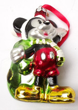 Santa Mickey Mouse Blown Glass Ornament