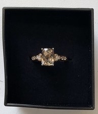 Le Vian 14K Rose gold Smokey Quartz & Diamon Ring Size I