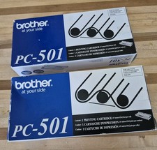 2x Brother PC-501 Genuine Black Printing Cartridge for FAX-575