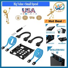 3.5 Inch to 2x 2.5 Inch SSD HDD Mounting Kit with Cables Black Blue