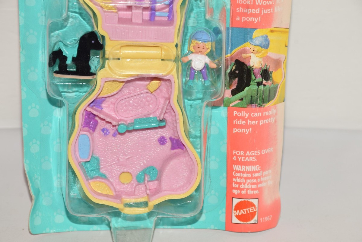 Polly Pocket 1994 - Pony Ridin' #11967 - Pet Parade Collection - Blue Bird - Neuf
