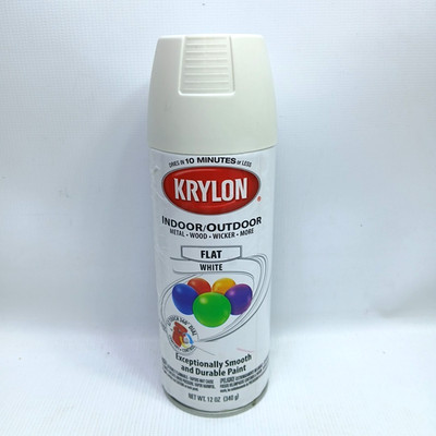 2007 KRYLON Spray Paint -51502 Flat White Indoor/Outdoor Metal Wood Wicker More