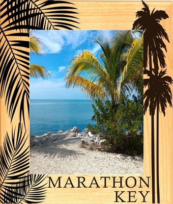 Marathon Key Laser Engraved Wood Picture Frame Portrait (4 x 6)