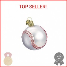 Old World Christmas Baseball Glass Blown Ornament for Christmas Tree, Handcrafte