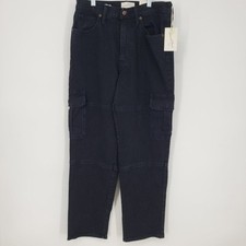 Universal Thread High Rise 90s Straight Leg Jeans 8S Cargo Pockets Womens Black