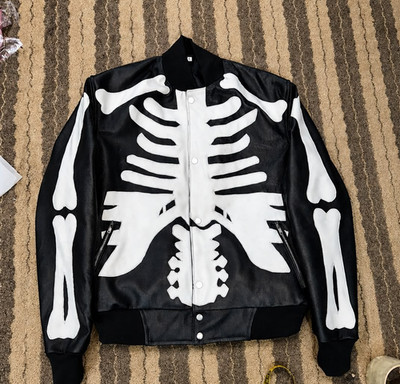 Vanson Skeleton Leather Bomber Jacket
