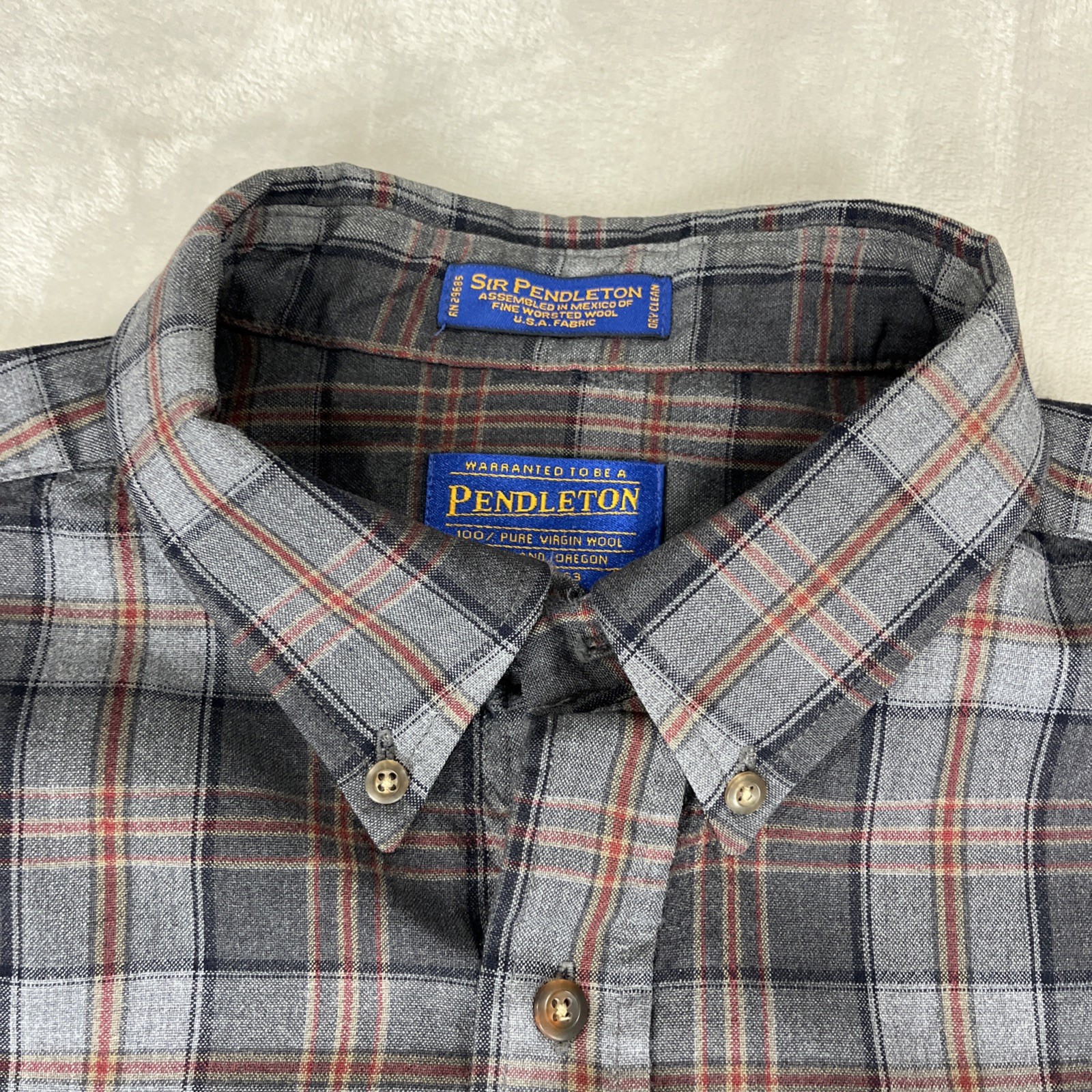 Pendleton Sir Pendleton 100% Wool Button Up Shirt… - image 2