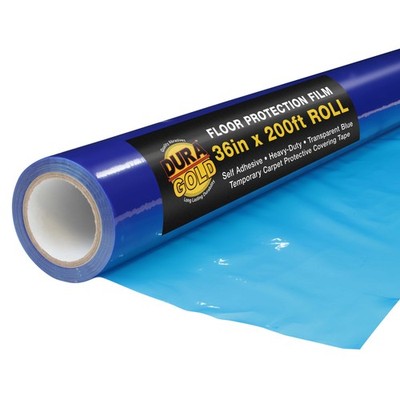 Floor Protection Film, 36'' x 200' Roll - Self Adhesive Cover, Paint Spills, Dust