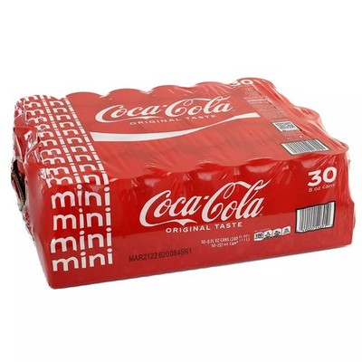 Coca-Cola Mini Cans, 8 Fluid Ounce (Pack of 30)