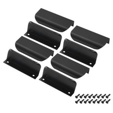 8Pcs 3 Inch Aluminum Alloy Finger Pulls for Cabinets Dresser Black