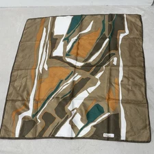 Vintage Paoli Italian Scarf Beige Brown Orange Abstract Retro MidMod Artsy **