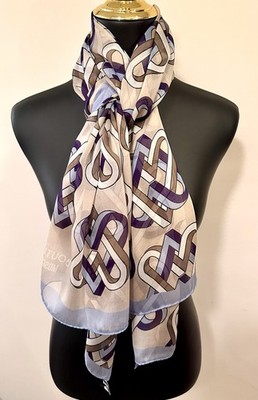 NWT Boutique Moschino 100% Italian Silk Scarf Wrap   70  X 27 