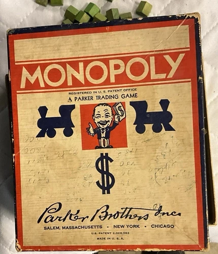 Vintage Antique 1936 Parker Brothers Monopoly Board Game No Board