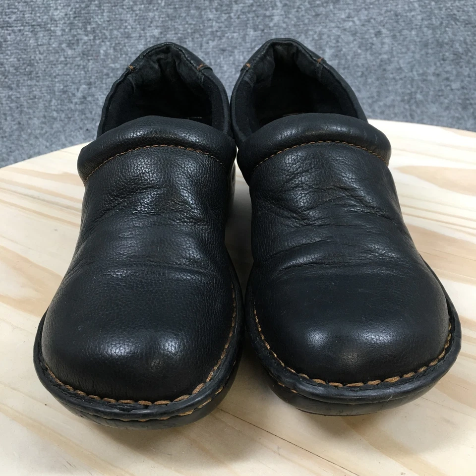 Zapatos BOC Born Concept para mujer 7 M zueco peggy de cuero negro sin cordones tacones en bloque Foto 4 de 4