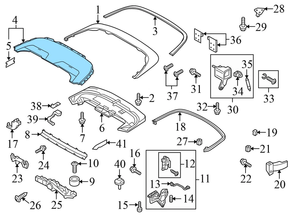 AUDI A5 2010-2017 - convertible trasero izquierdo tope embellecedor/cubierta 8F0871993B Foto 3 de 4