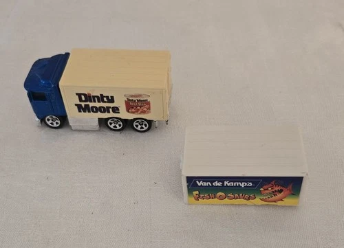 Vtg 1991 Hotwheels Van De Kamp's Fish-O-Saurs & Dinty Moore Delivery Truck 1:64