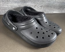 Crocs Adult Classic Fuzz-Lined Clogs 203591-060 BLACK