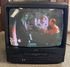 Funai F319CA TV/VCR Combo A/V Input Retro Gaming 19 CRT TV No Remote Tested