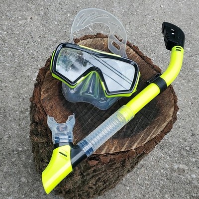 Seadive Superba Snorkel & Mask Set Neon Yellow/Black Color Combo
