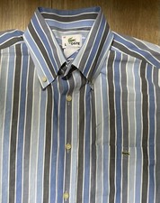 Lacoste navy blue button-down dress shirt men  s 44  