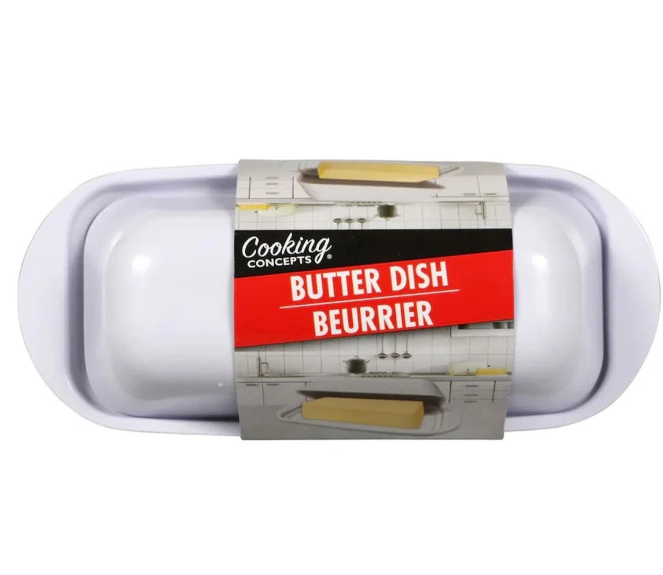 Plato de mantequilla con tapa blanco Cooking Concepts melamina - ¡Nuevo! Foto 4 de 4