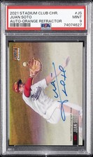 2021 TOPPS STADIUM CLUB CHROME BASE AUTOS #JS JUAN SOTO 20/25 PSA 9 AUTO