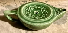 British ARTS + CRAFTS Green Pottery OIL LAMP Liberty London