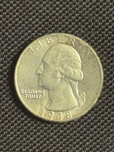 Extremely Beautiful 1948 Washington Head SILVER Quarter!