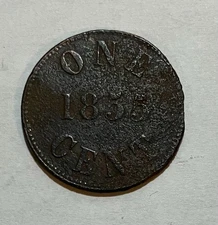1855 PEI One Cent - Fisheries and Agriculture - PE6A1