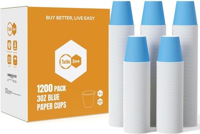 3oz Disposable Paper Cups 1200Pack, Small Bathroom Cups Bulk, Small Blue Paper