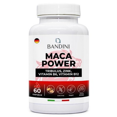 Bandini  Maca Power 60 Kapseln (schwarz) | 4:1 Extrakt 2 kg (1er Pack) 