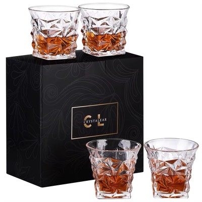 Luxus Whiskeygläser Set 4er | Vintage Design | Geschenkbox | 680ml