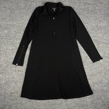 Karen Kane Zip Up Travel Dress Womens M Long Sleeve Jersey Pockets A-Line Chic