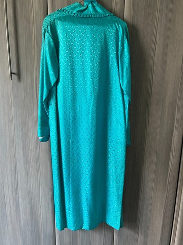 Vintage Japanese Teal Kimono embroidered lined robe New Look by Yokohama Sakaki - Picture 2 of 8