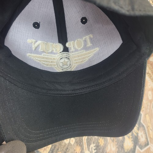 Top Gun Movie Strap Back Hat 3D Wing Logo Black Adjustable Cap - Picture 10 of 12