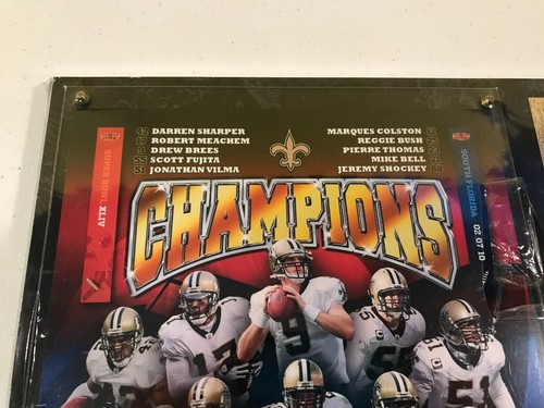 New Orleans Saints Super Bowl XLIV Champions 15" X 12" Wall Plaque New Sealed - Picture 13 of 13