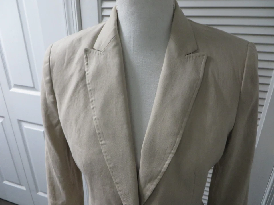 Brooks Brothers Linen blend  Beige 1-button Tan Blazer 6P - Image 4 of 4