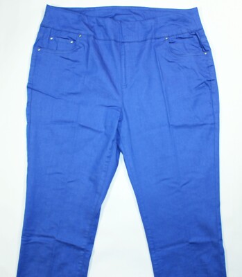 BLAIR DenimEase Pull On Flat-Waist Denim Jeans, Size 18P, Periwinkle, NEW!!