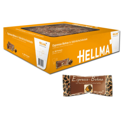 (45,60 /1kg) Hellma Schokolierte Espresso-Bohnen Vollmilch, 380 Stück