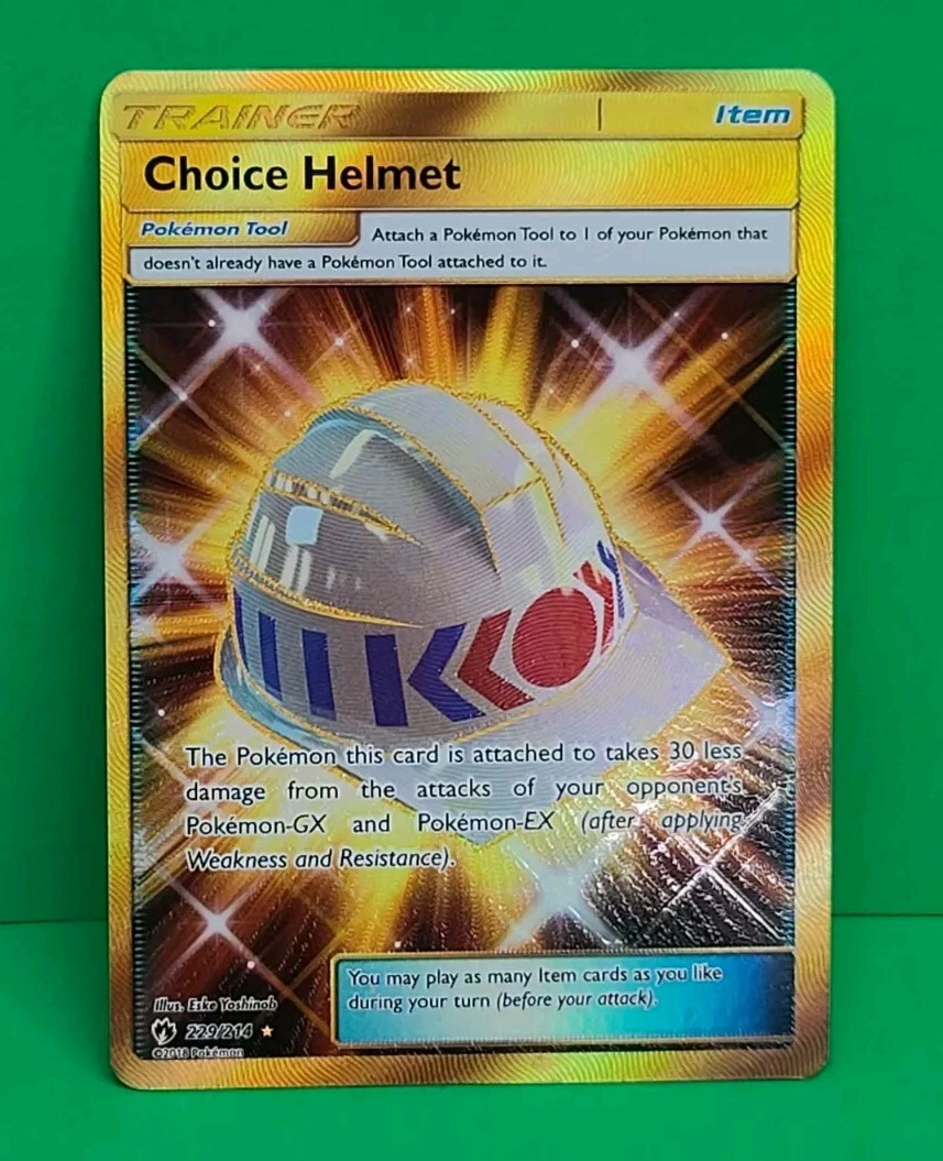 Choice Helmet 229/214 Lost Thunder Rainbow Secret Rare Pokemon Card NM