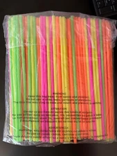 150 ct Drinking STRAWS  Plastic Straw Neon Color BPA FREE
