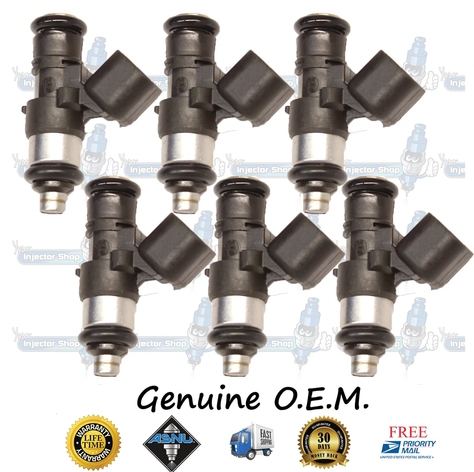 Inyectores de combustible originales Motorcraft 7T4E-C5A 6x 3,5 L 3,7 L DOHC Mazda 6 y CX-9 Flex Foto 2 de 4