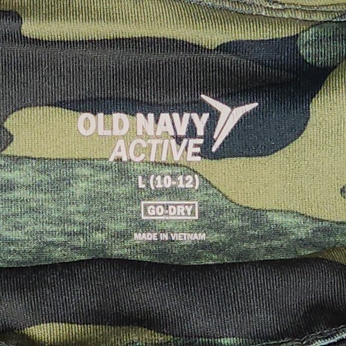 Old Navy Girls Active Go Dry Leggings L 10-12 Camo Leg Vents Side Pockets - Picture 4 of 12