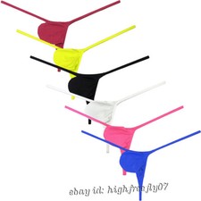 Men's Cotton Micro Thong Contour Pouch Underwear String Bikini T-back Underpants