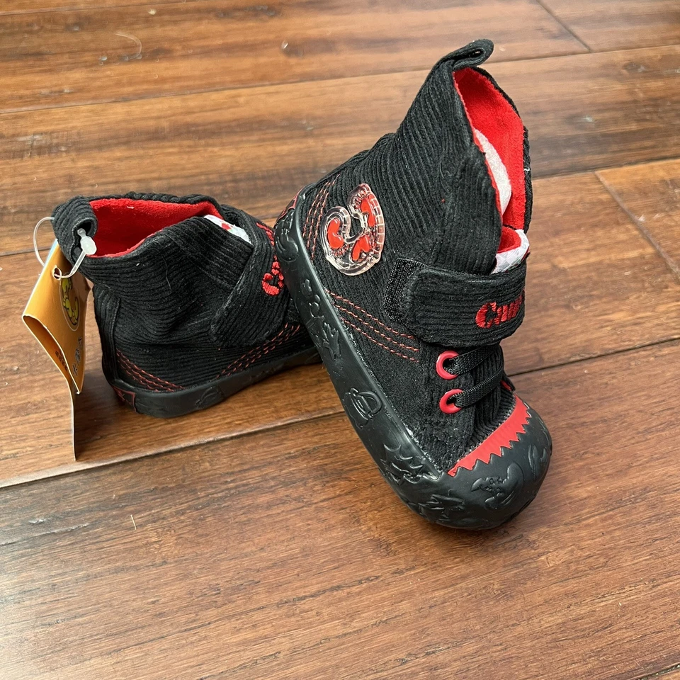 婴儿蹒跚学步的婴儿男孩棕色和黑色灯芯绒靴,尺寸 4 5 6 7 8 9 — 第 3/4 张图片